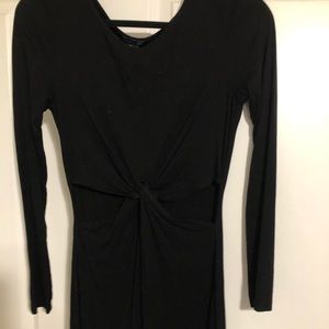 Black long sleeve mini dress with cut outs